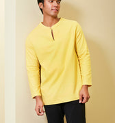 baju raya family sedondon adult men teluk belanga kurta yellow