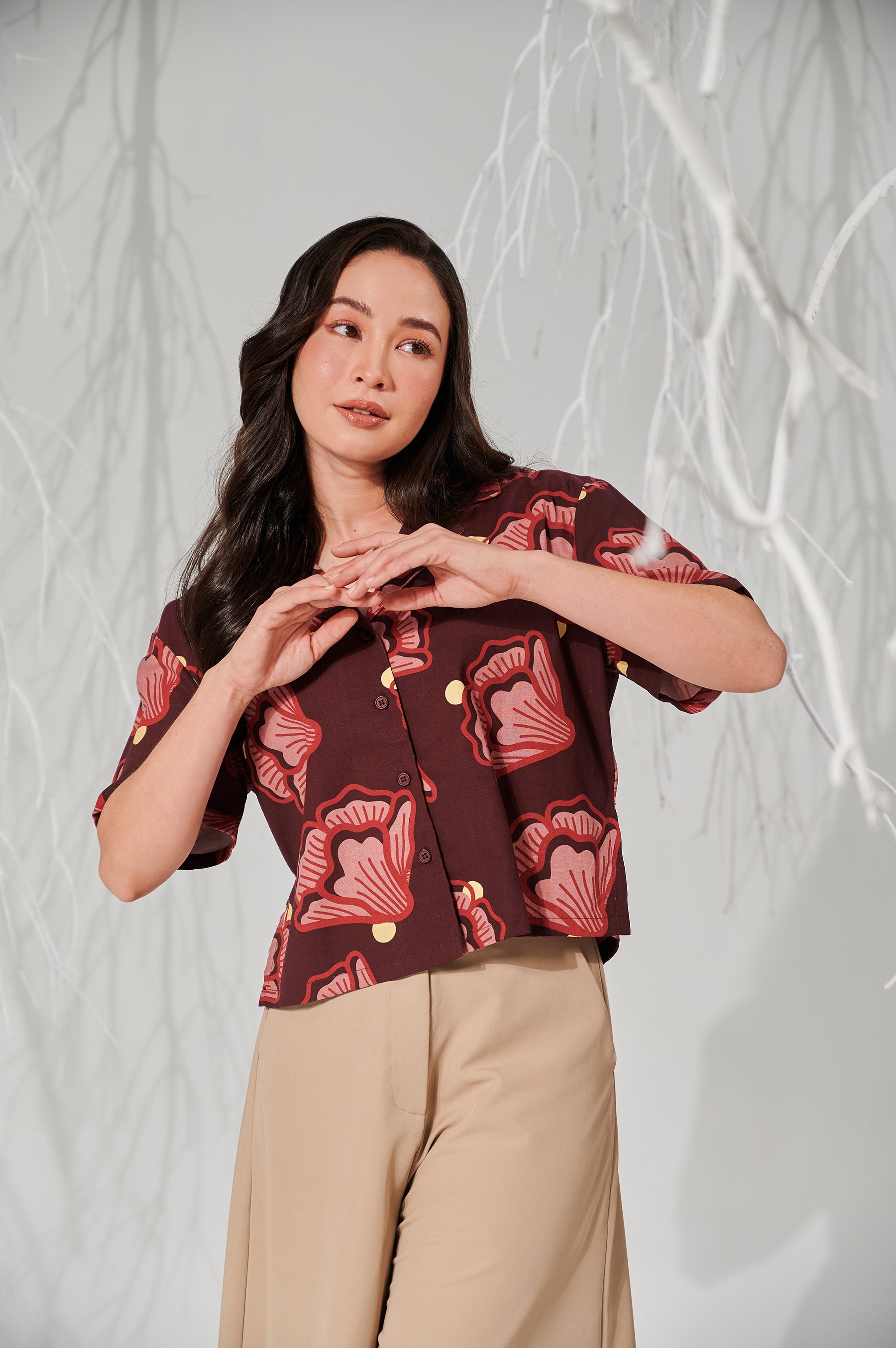 The Musim Collection Women Casual Top Autumn Print