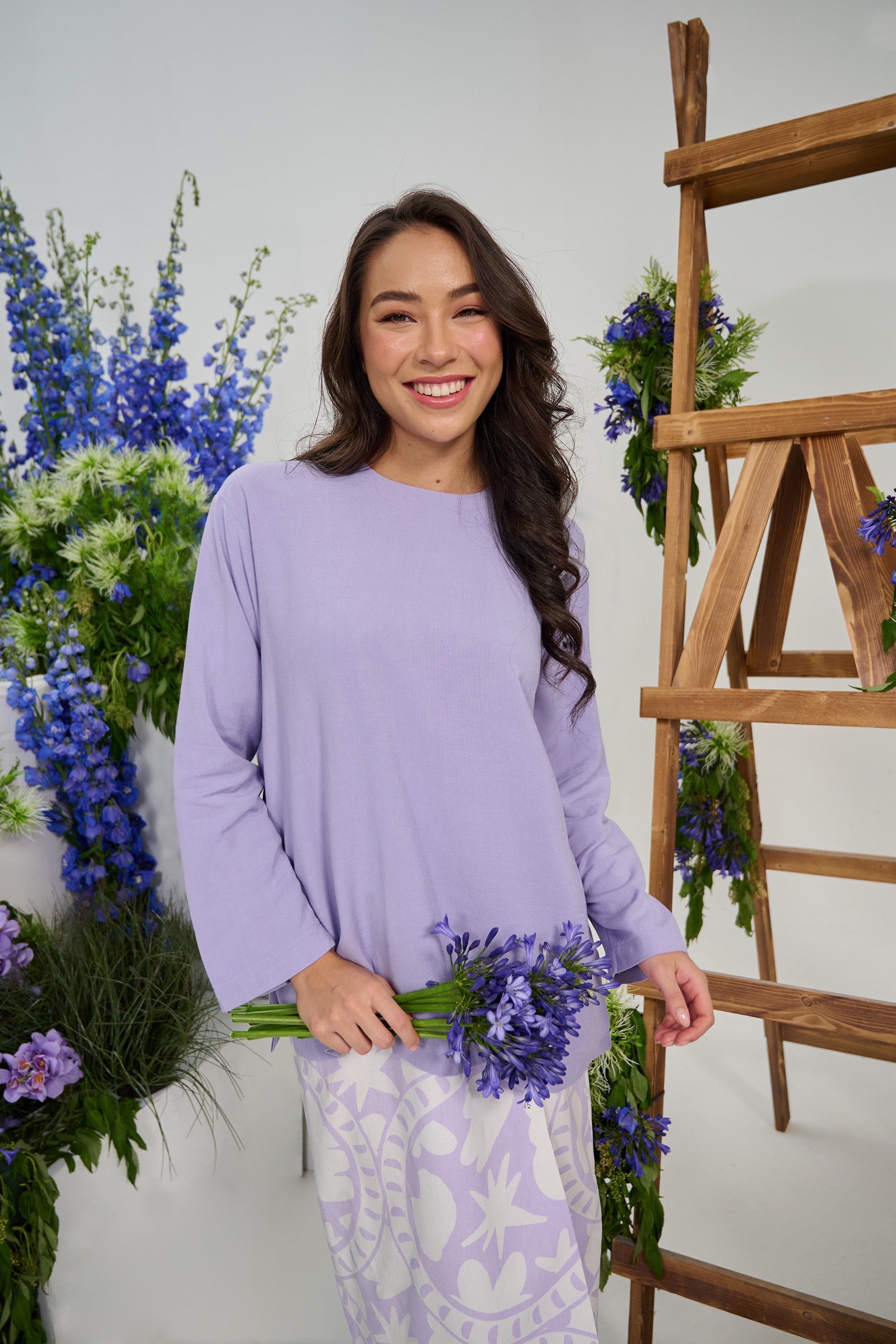 The Musim Collection Women Boxy Top Lilac