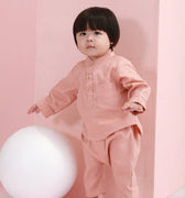 baju raya family sedondon kids baby baju melayu set blush pink 