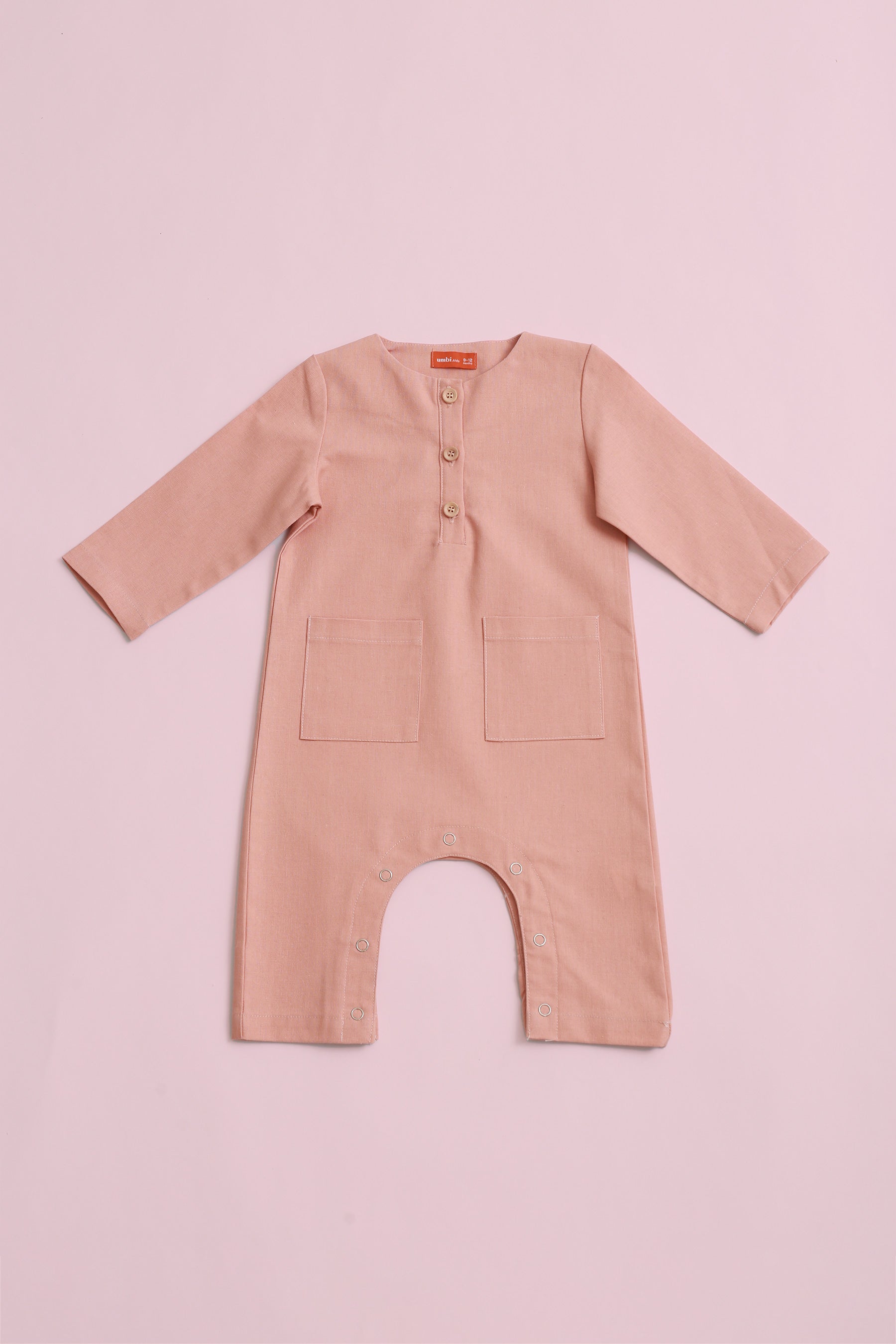 baju raya family sedondon kids baby jumpsuit blush pink 