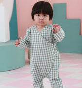 baju raya family sedondon kids baby kimono jumpsuit checked tiffany