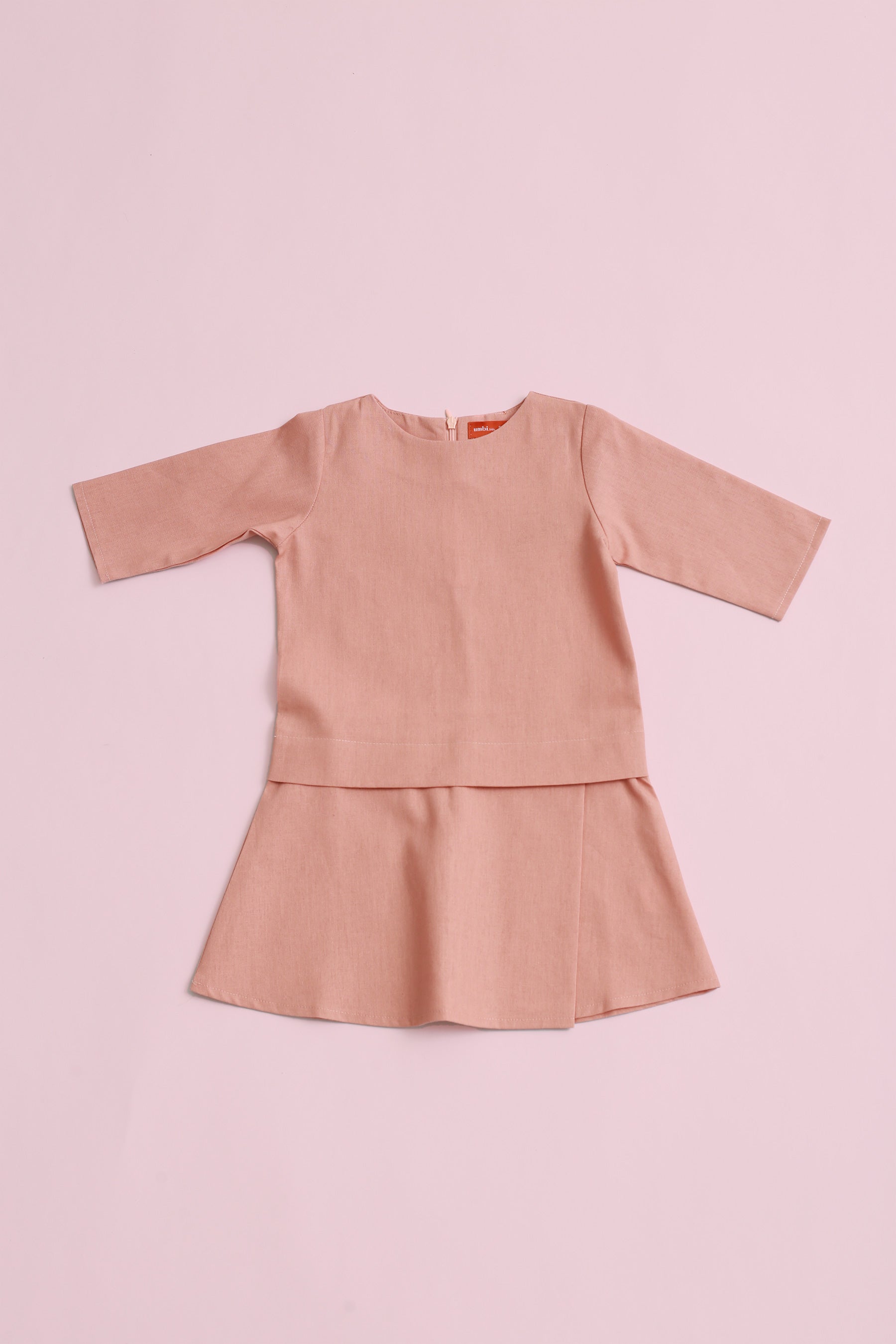 baju raya family sedondon kids baby kurung dress blush pink