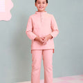 baju raya family sedondon kids boy baju melayu set blush 