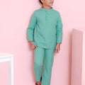 cotton linen baju melayu kids 