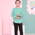 boys top kurta long sleeve button eid raya kenduri event wear 