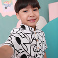 boy top short sleeve button shirt eid raya kenduri event wear 