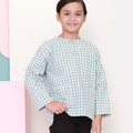 baju raya family sedondon kids boy teluk belanga kurta top checked tiffany