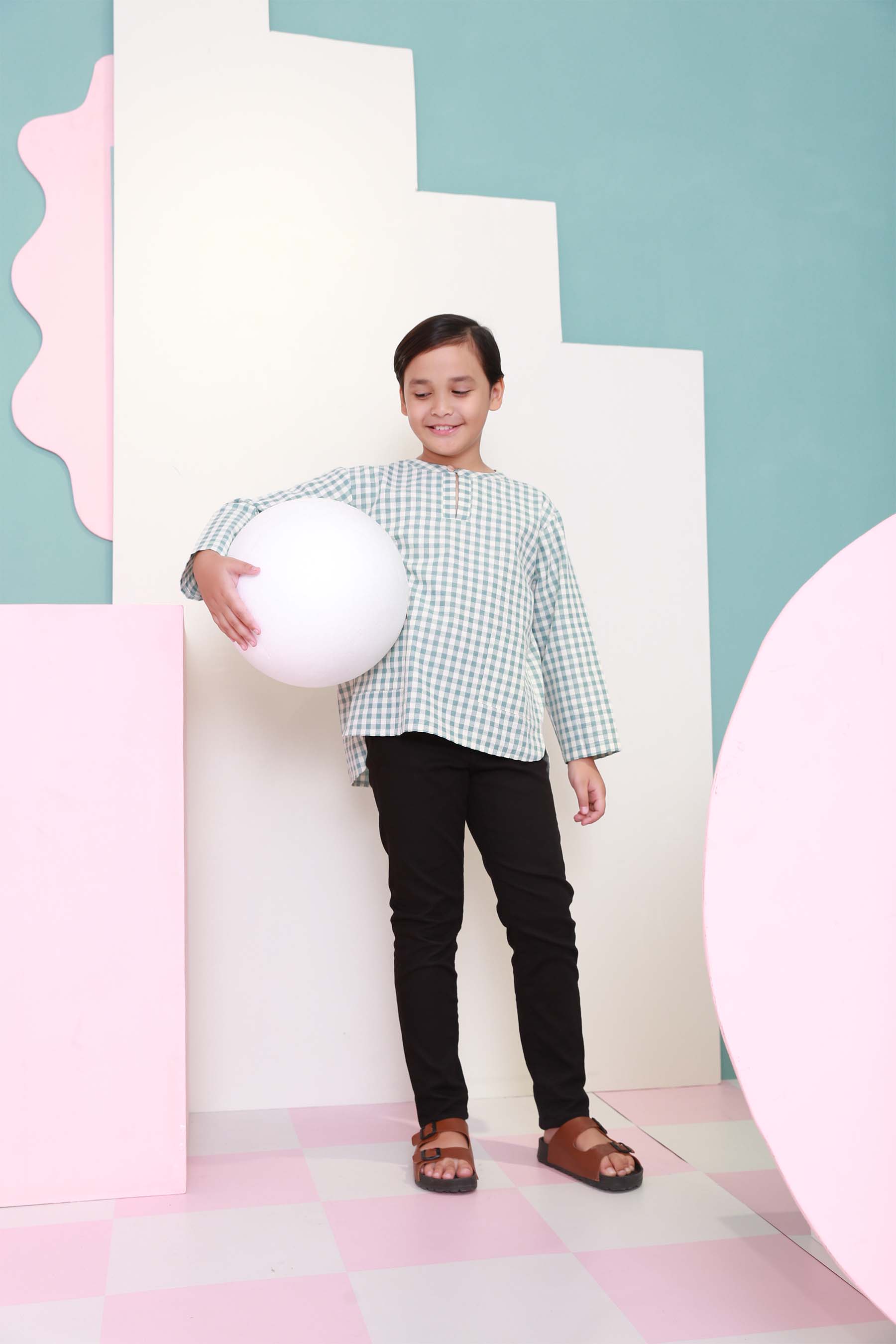 boy top long sleeve button shirt eid raya kenduri event wear 