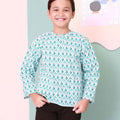 baju raya family sedondon kids boy teluk belanga kurta top mint drop print