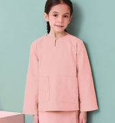 baju raya family sedondon kids girl kurung top blush pink