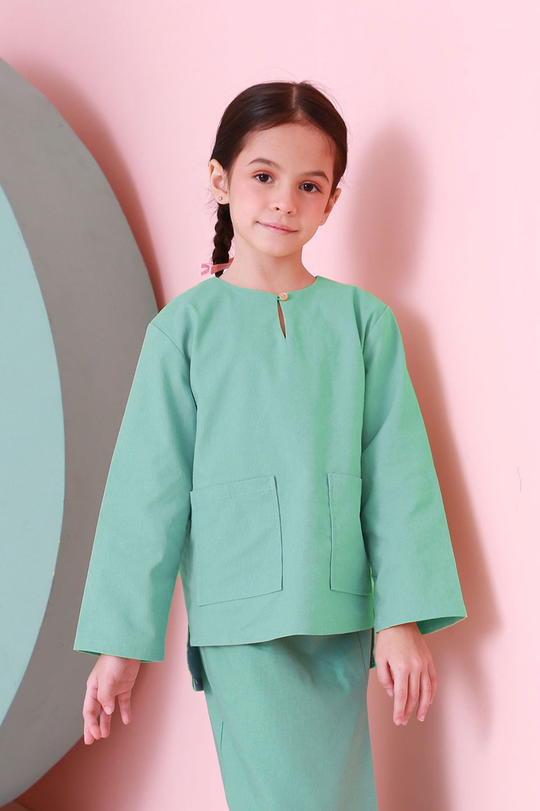 baju raya family sedondon kids girl kurung top tiffany