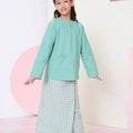 girls top long sleeve pocket eid raya kenduri event wear