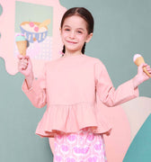 baju raya family sedondon kids girl petit ruffle blouse blush pink 