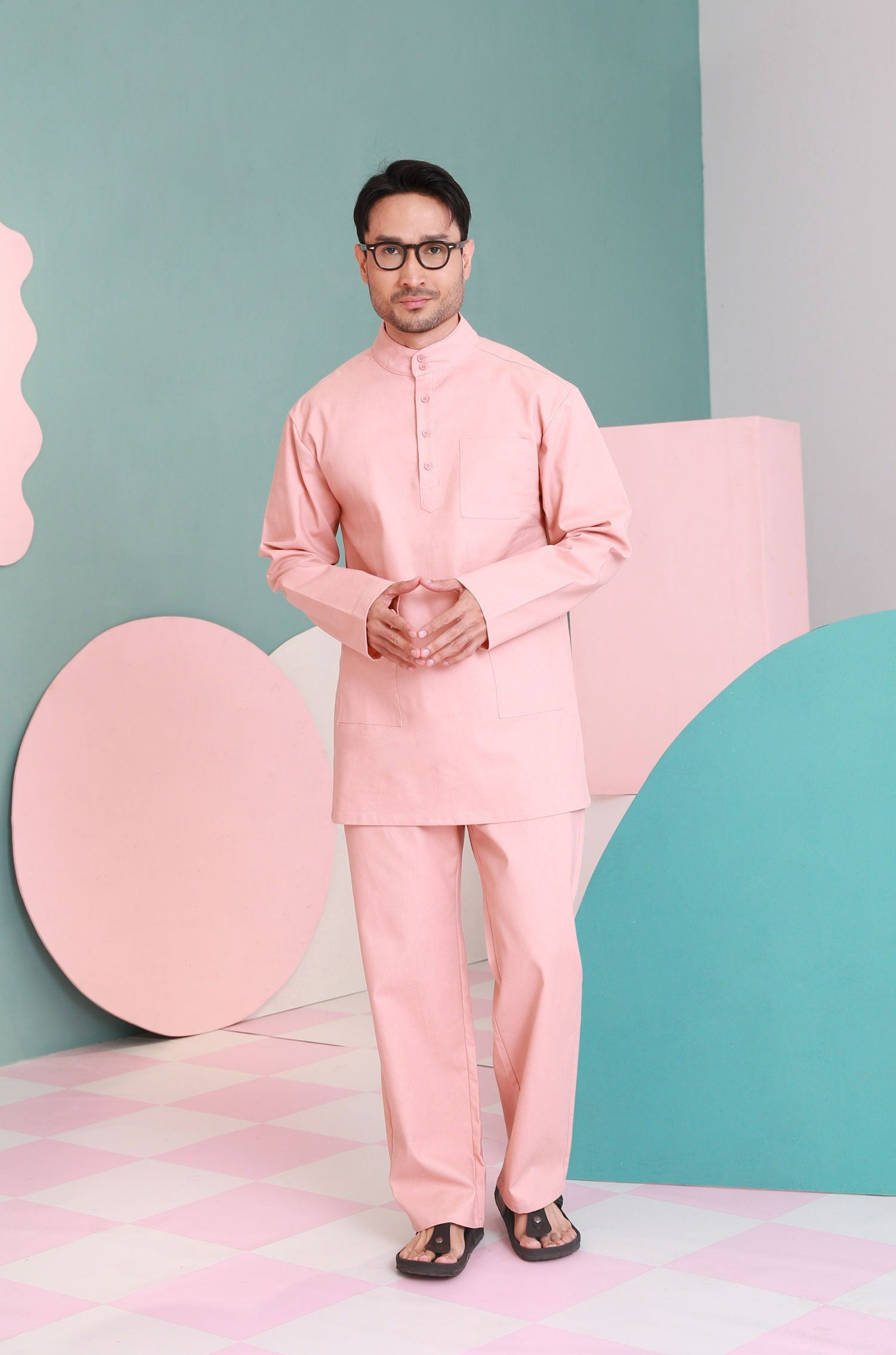 baju raya family sedondon men baju melayu blush pink 