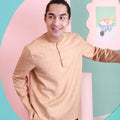 men top kurta long sleeve button casual wear eid raya kenduri event wear 