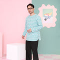 cotton linen men modern printed kurta