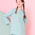 baju raya family sedondon adult women pair pockets boxy blouse mint drop