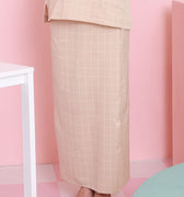 baju raya family sedondon adult women classic skirt checked caramel