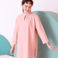 baju raya family sedondon adult women kurung top mandarin collar blush pink 