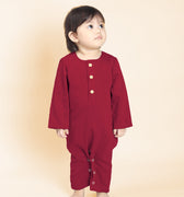 baju raya family sedondon baby jumpsuit maroon