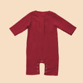 cotton linen baby rompers with button and pocket