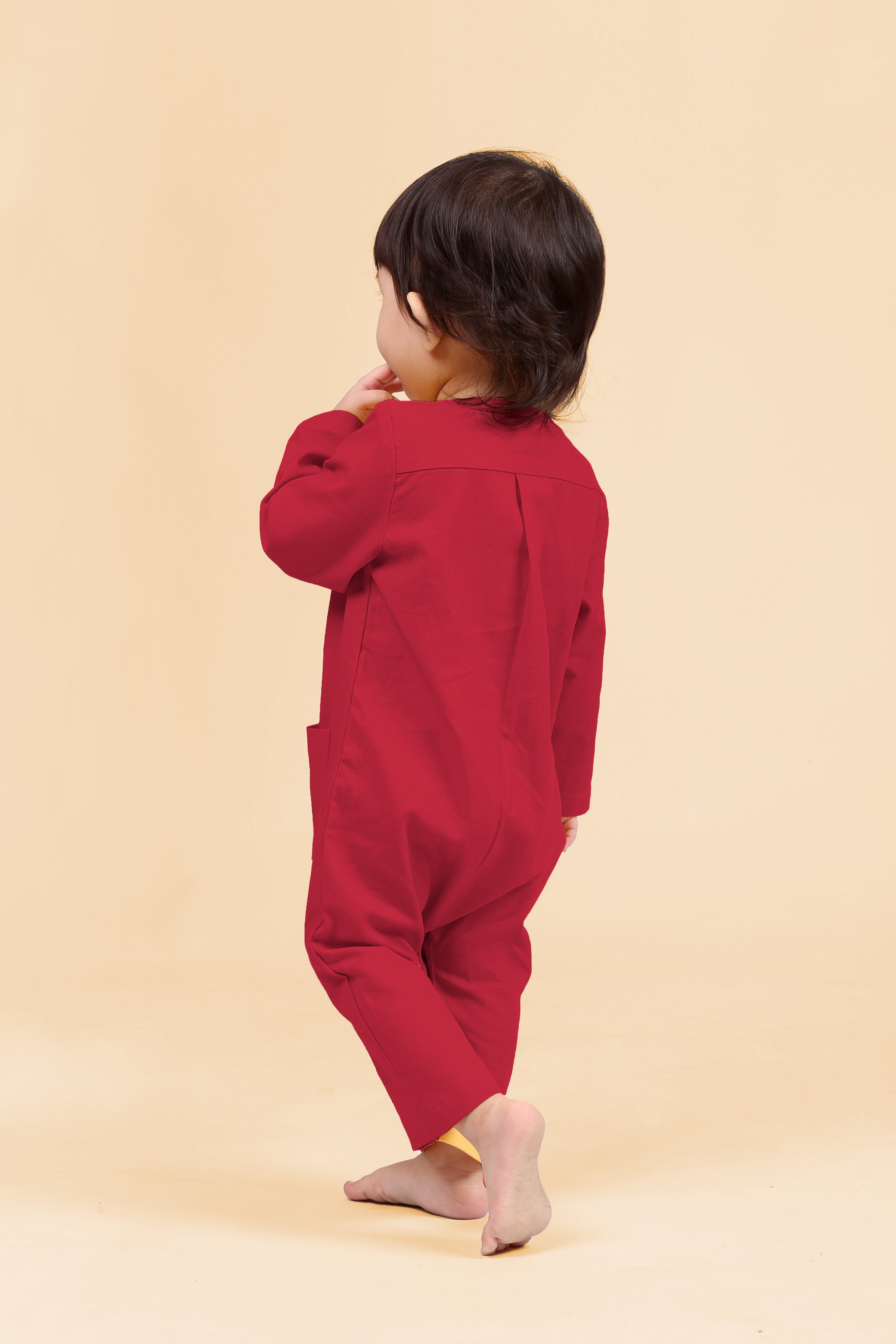 one piece baby rompers button long sleeve eid raya kenduri event wear