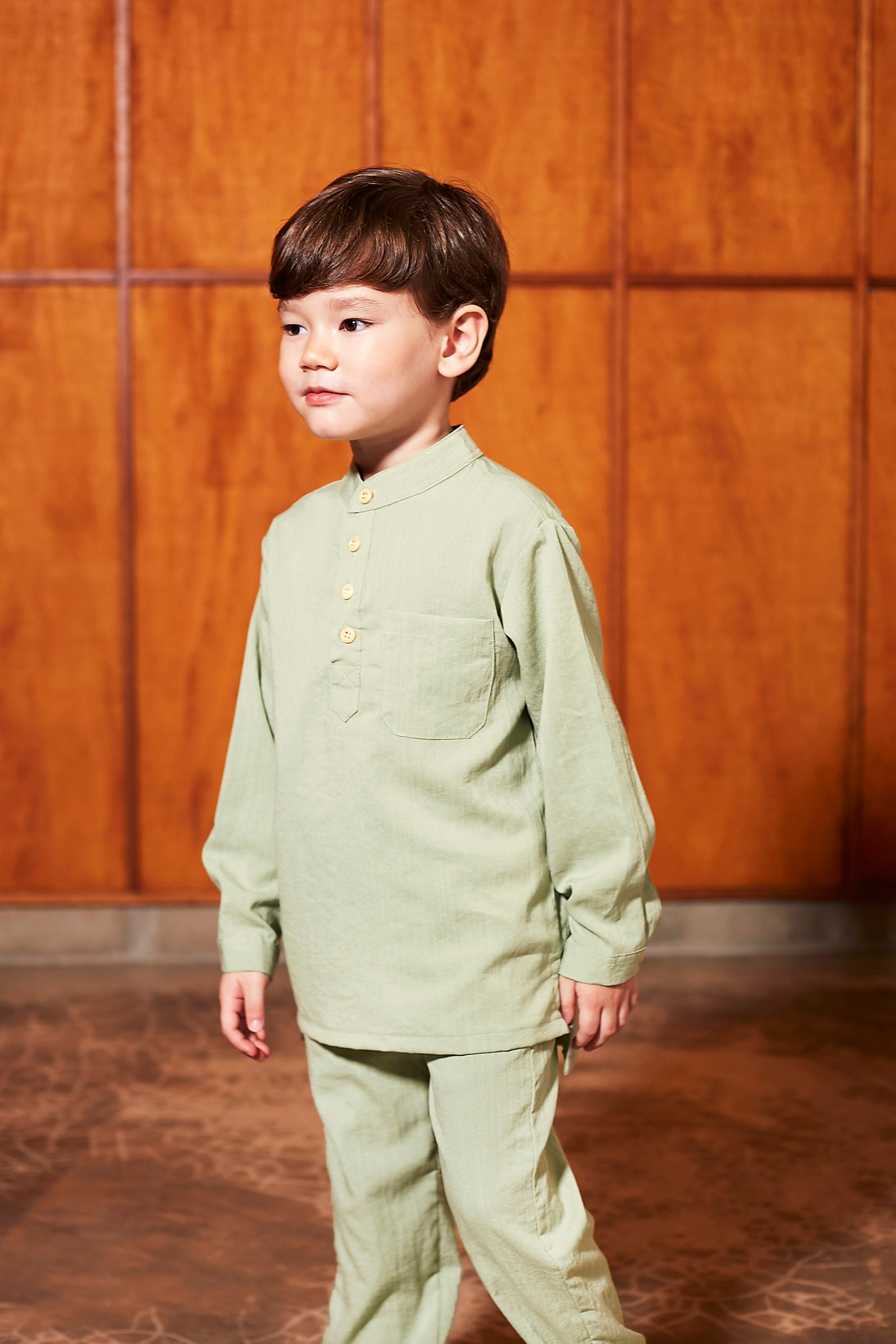 one set boy baju melayu long sleeve 