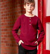 baju raya family sedondon kids boy kurta top maroon