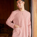 men kurta top long sleeve pocket eid raya kenduri event wear