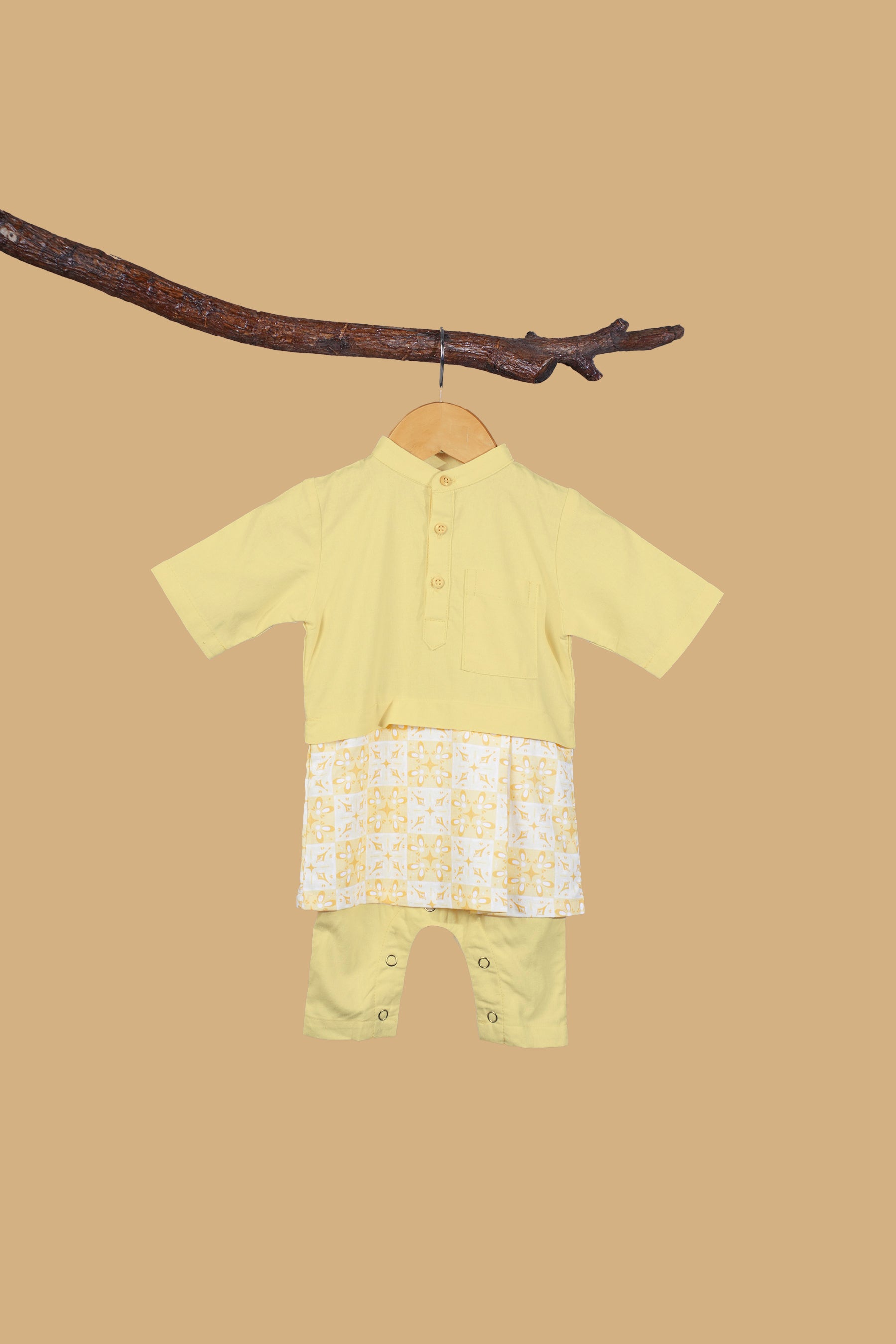 The Nusantara Collection Baby Baju Melayu 3-in-1 Butter Yellow