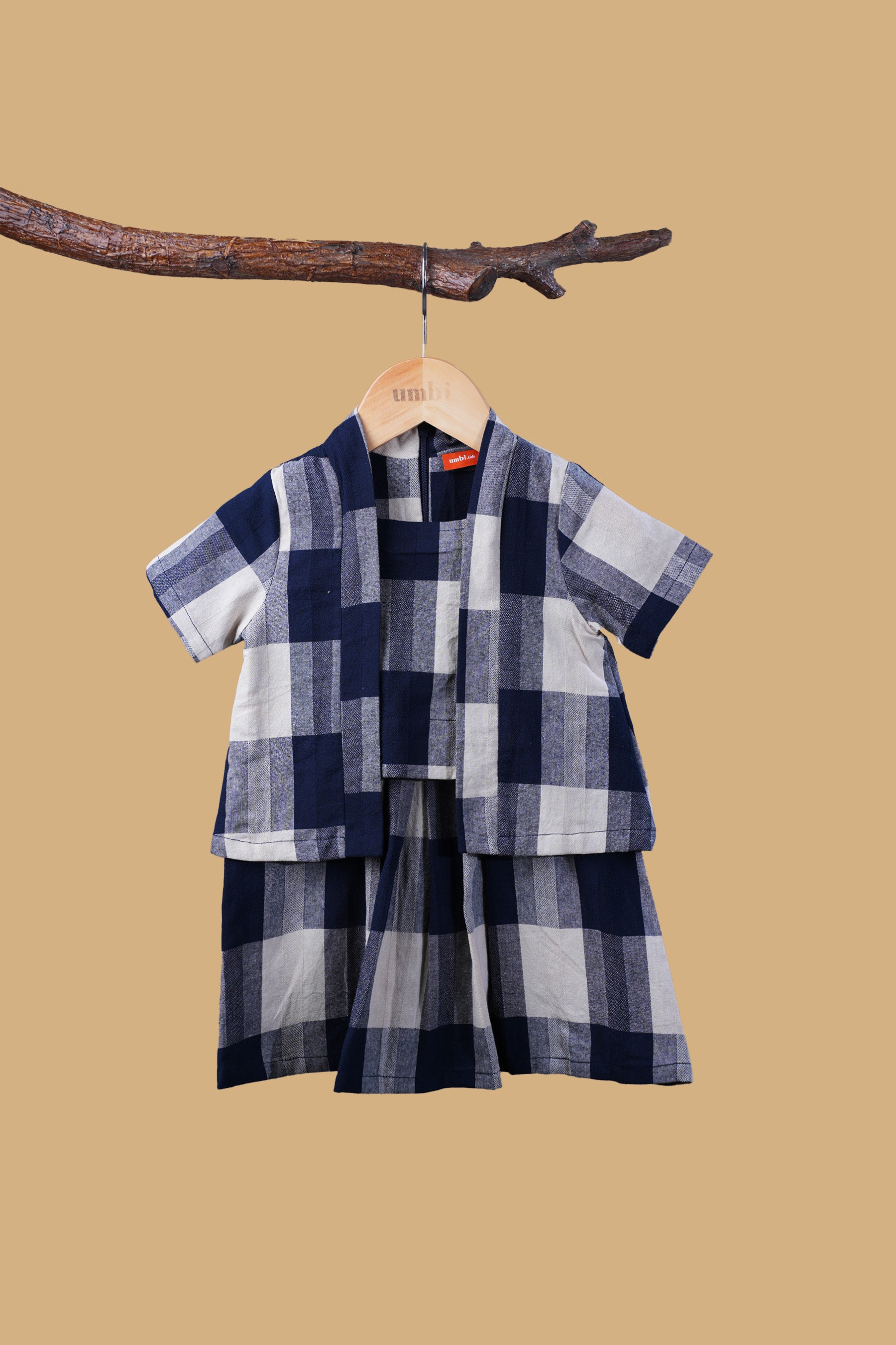 The Nusantara Collection Baby Kebarung Dress Checked Navy