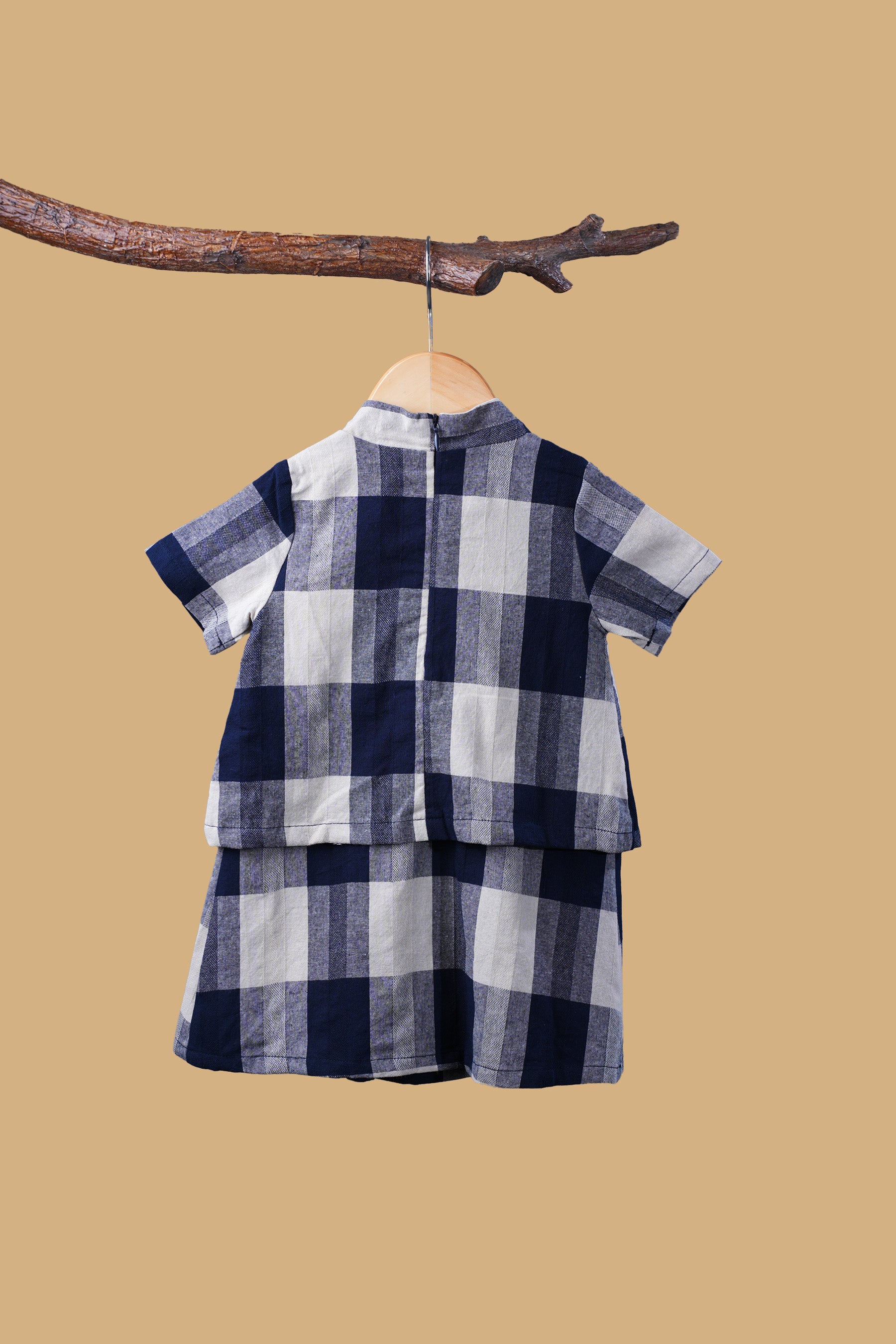 The Nusantara Collection Baby Kebarung Dress Checked Navy