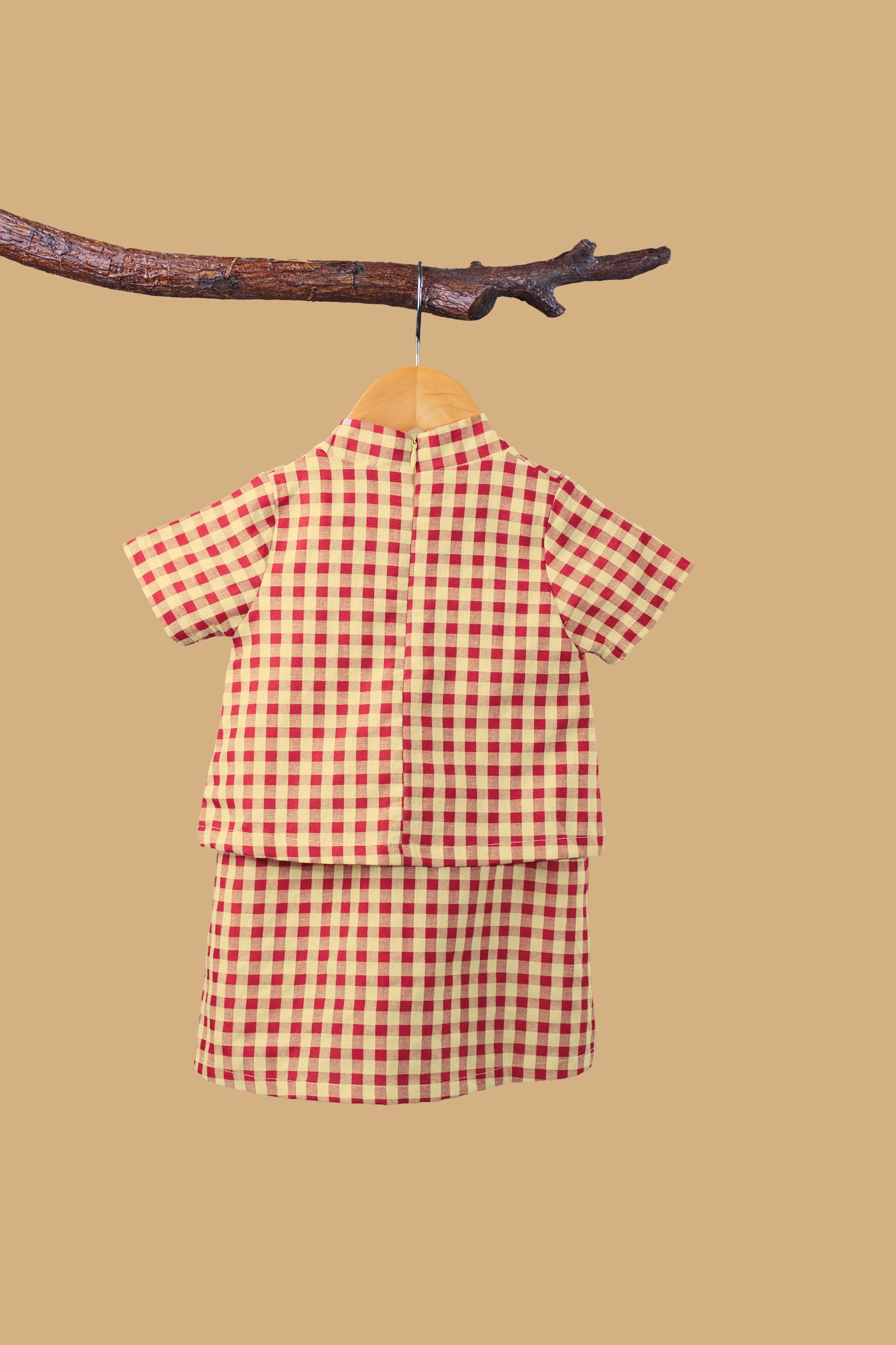 The Nusantara Collection Baby Kebarung Dress Checked Red