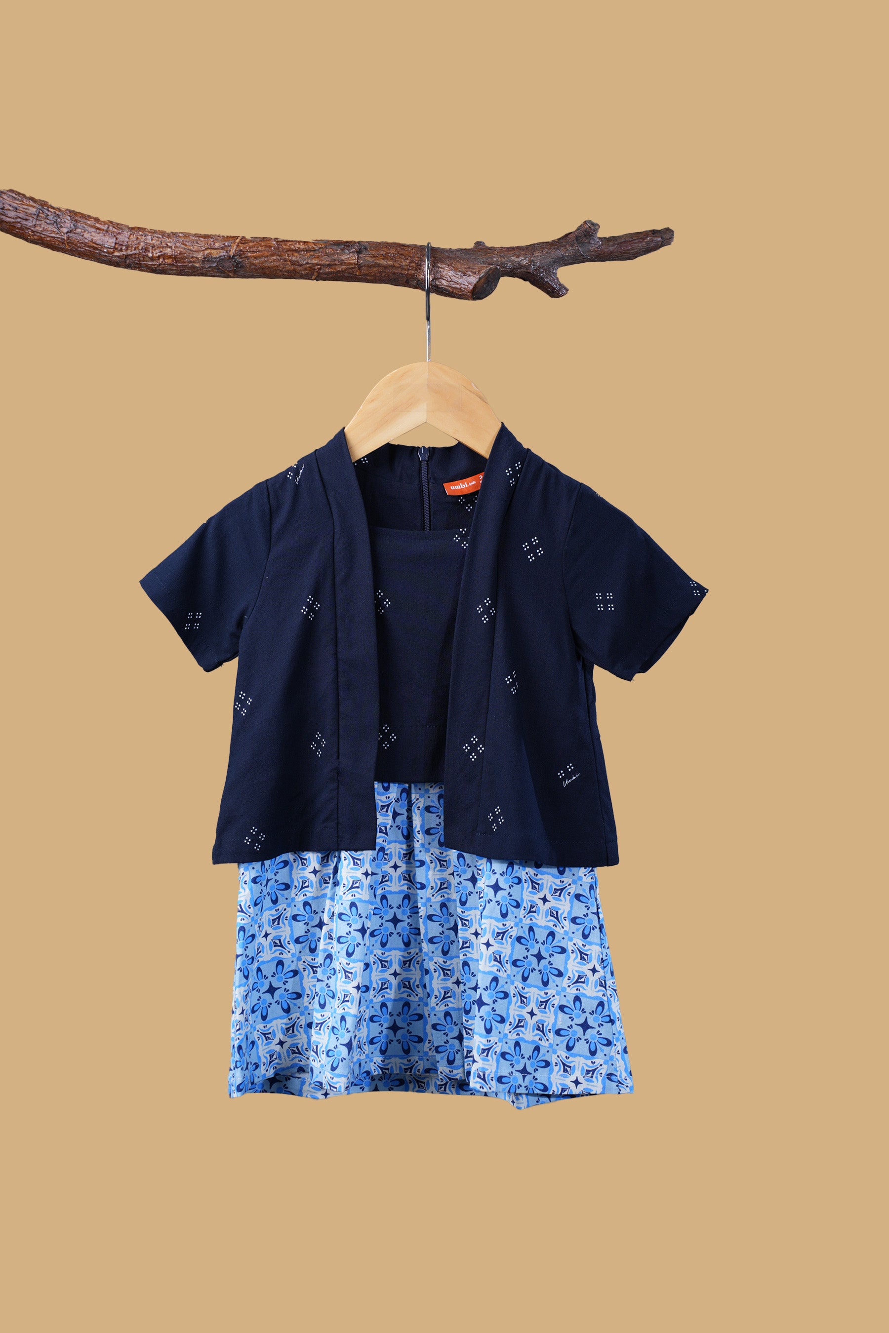 The Nusantara Collection Baby Kebarung Dress Malam Print