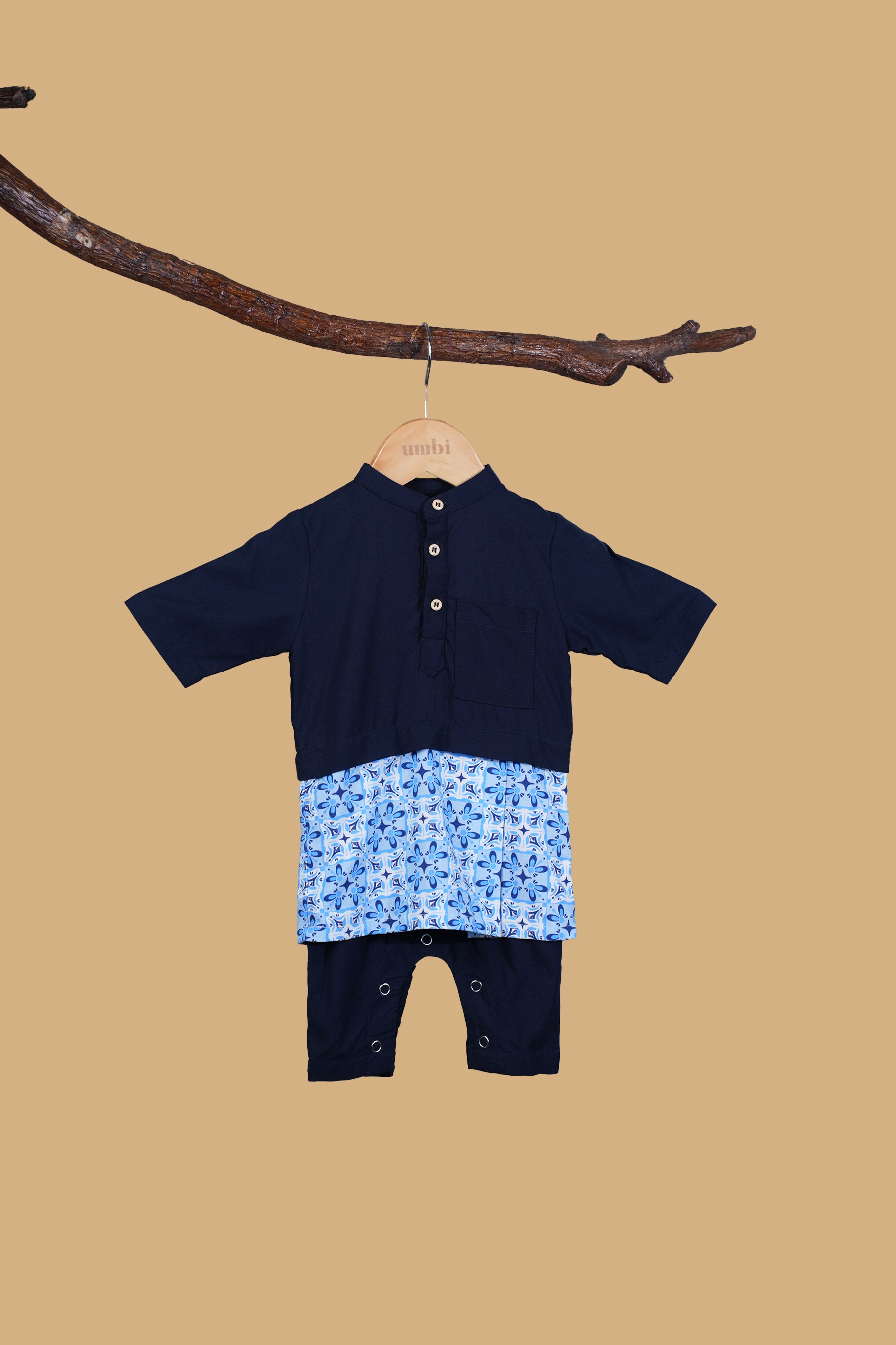 The Nusantara Collection Baby Baju Melayu 3-in-1 Navy Blue