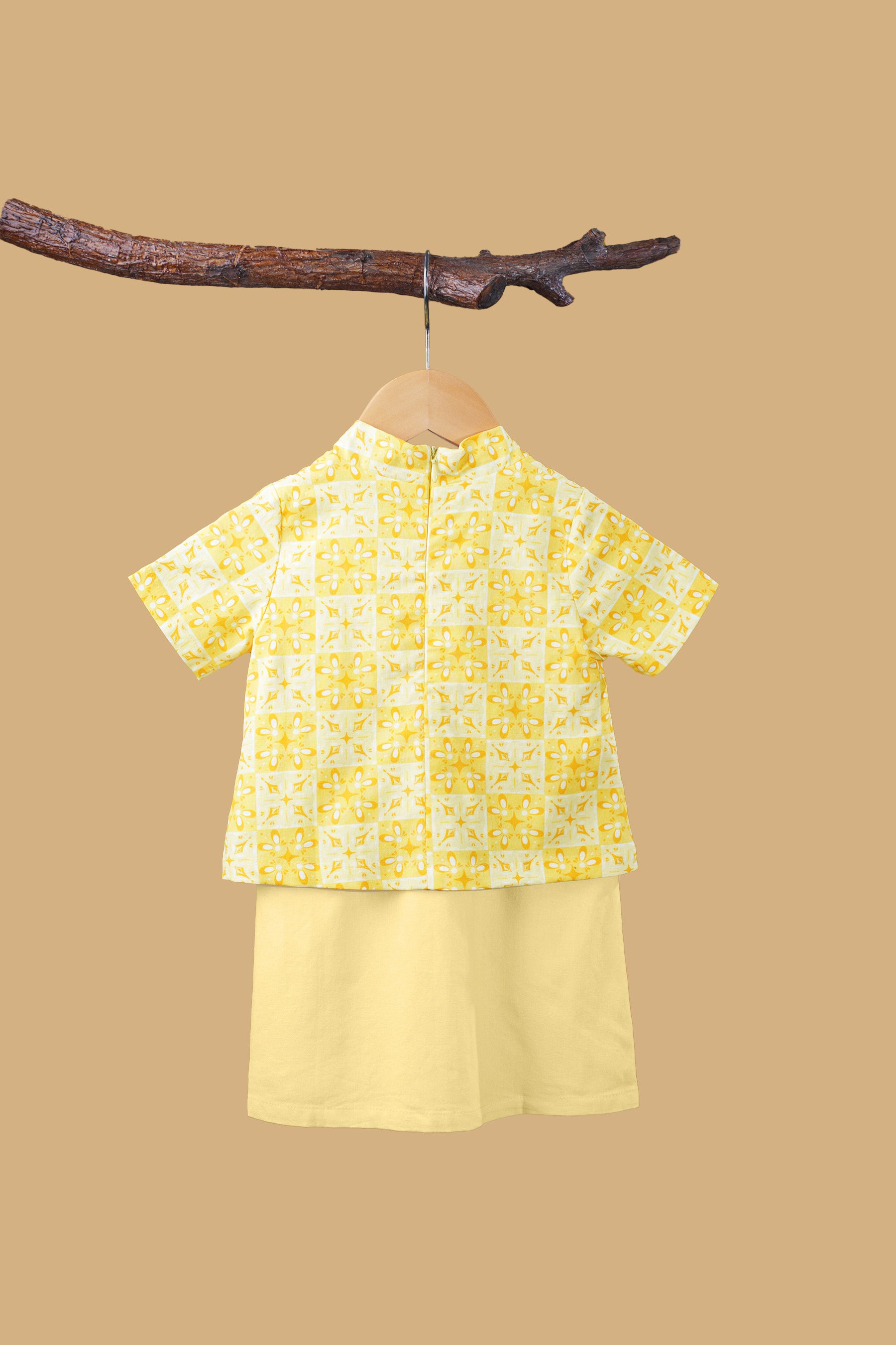 The Nusantara Collection Baby Kebarung Dress Butter Yellow