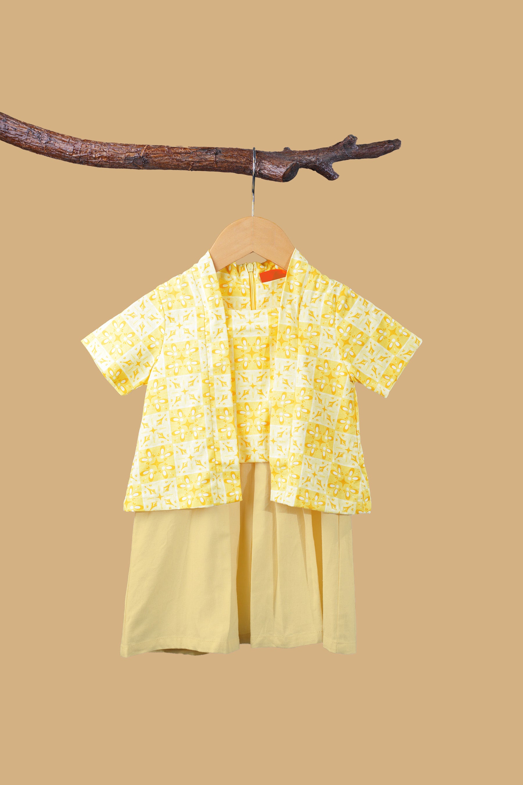 The Nusantara Collection Baby Kebarung Dress Butter Yellow