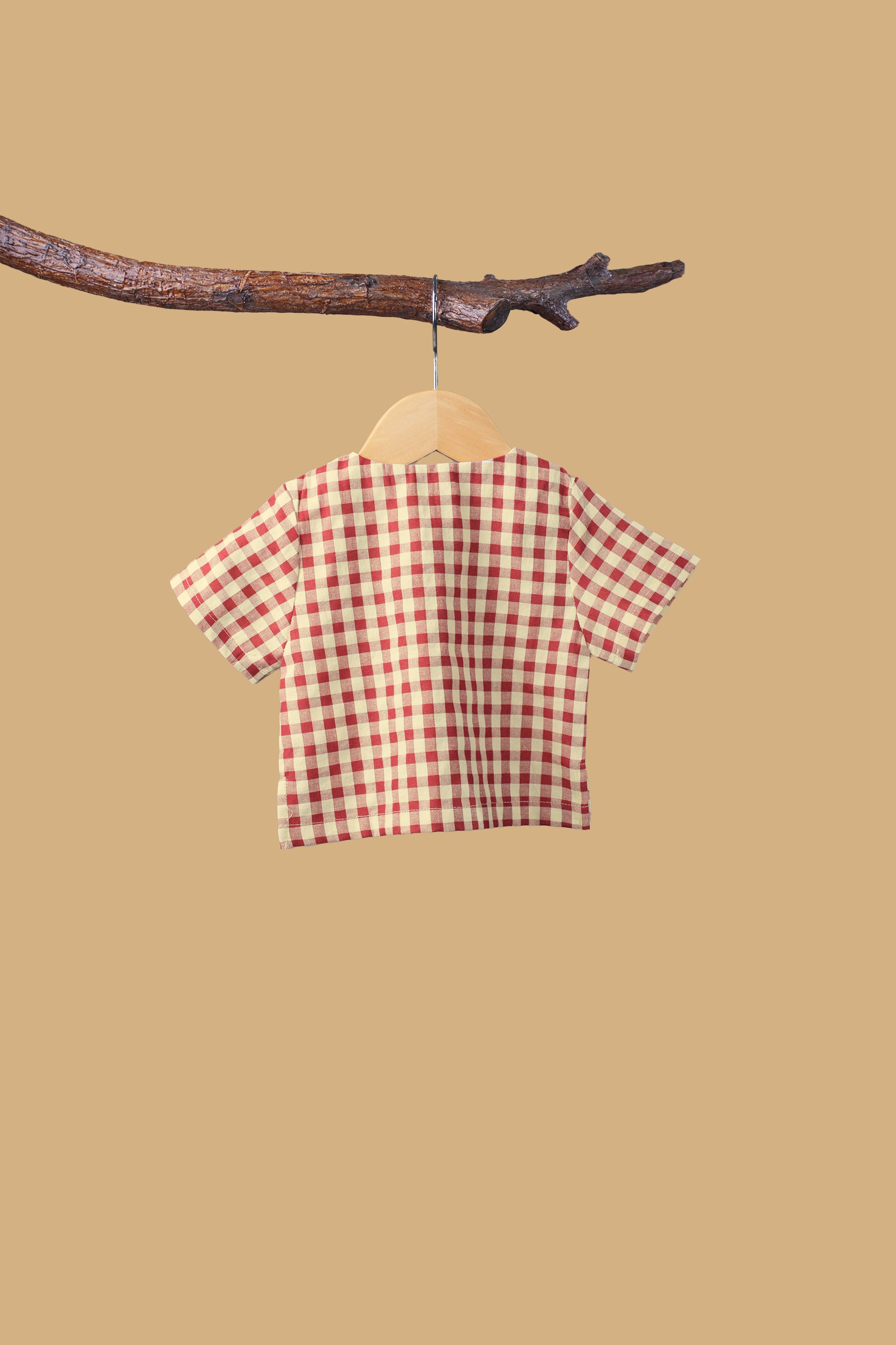 The Nusantara Collection Unisex Baby Top Checked Red