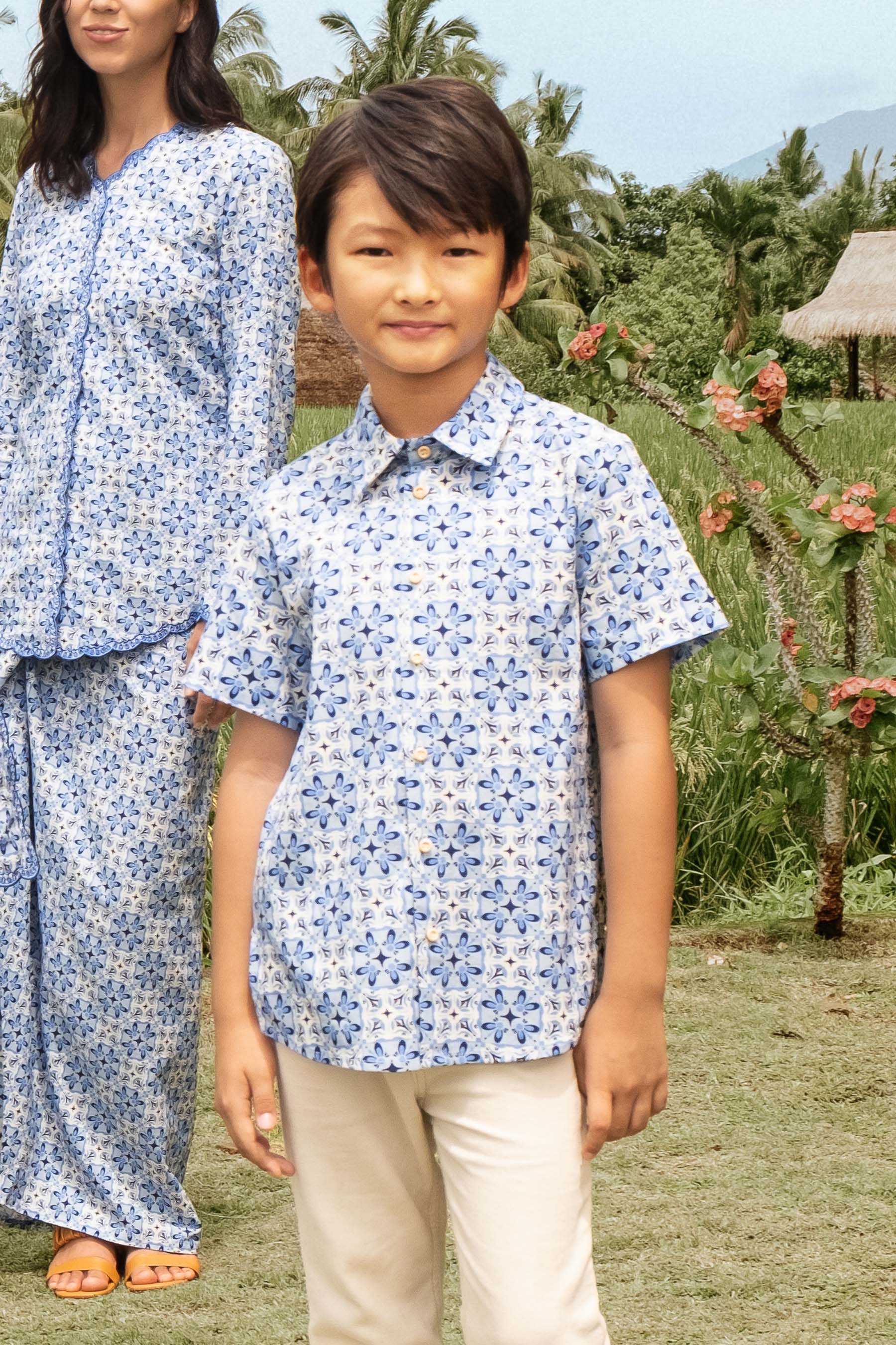 The Nusantara Collection Boy Sunday Shirt Siang Print