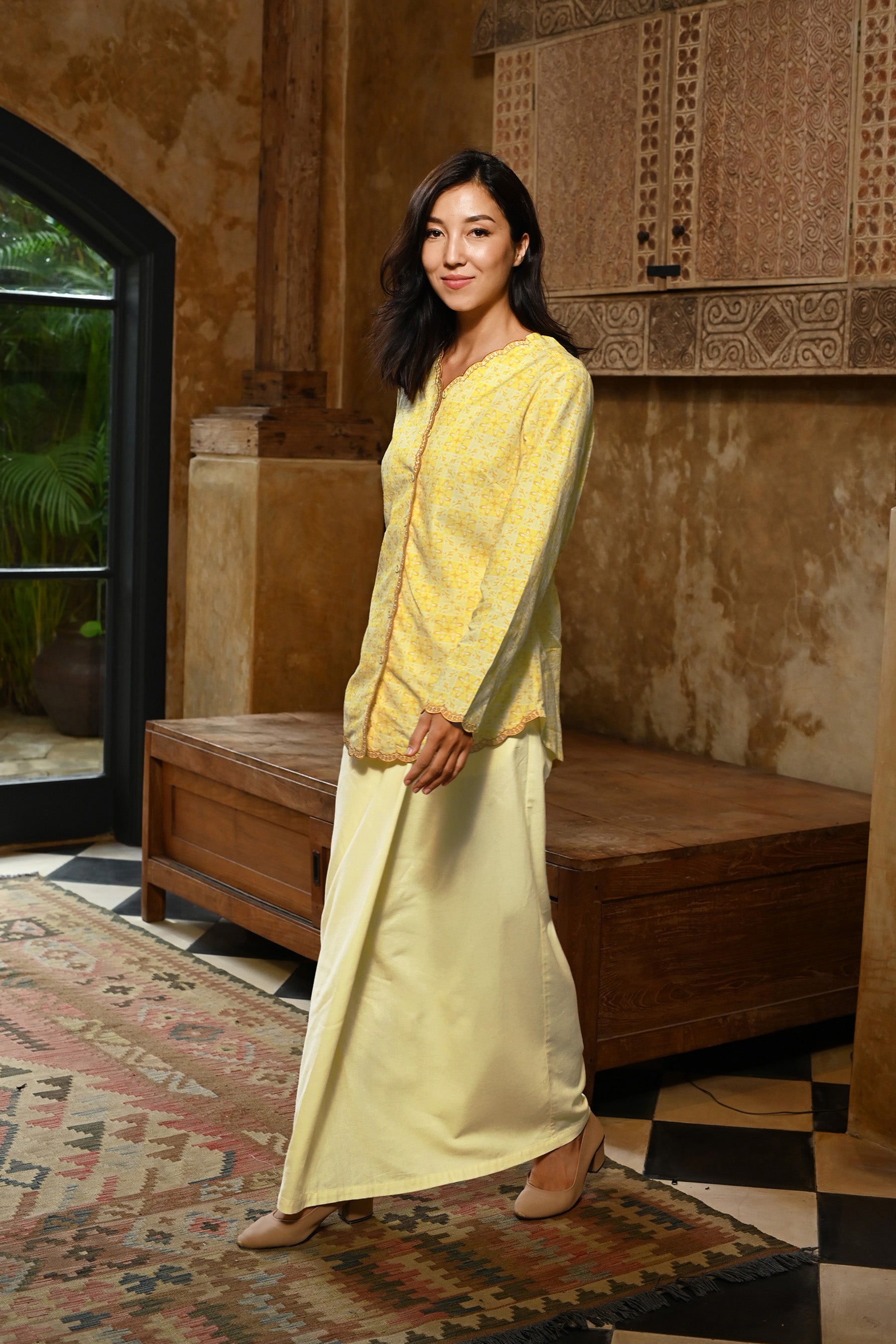 The Nusantara Collection Women Classic Skirt Butter Yellow