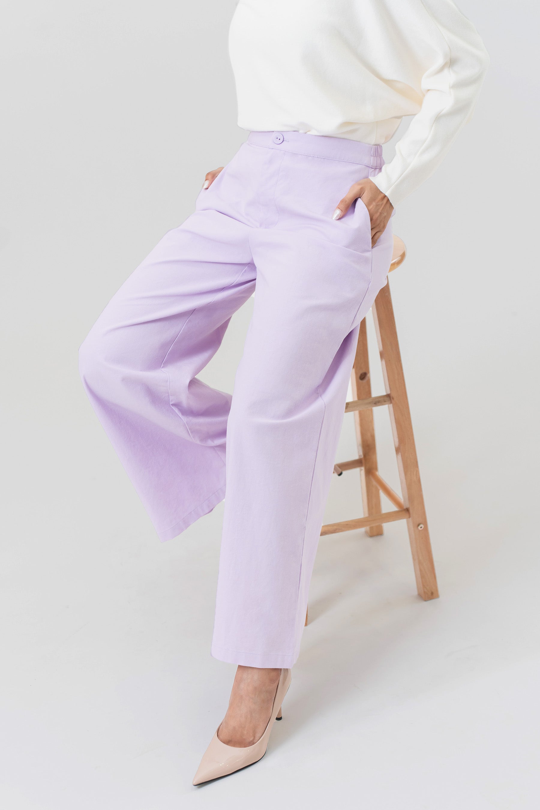 The Office Runway Women Straight Cut Pants Lilac