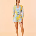Oriental Slim Fit Top & Shorts with Pulut Print - Umbi