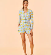 Oriental Slim Fit Top & Shorts with Pulut Print - Umbi