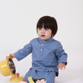 cotton linen baby baju melayu set