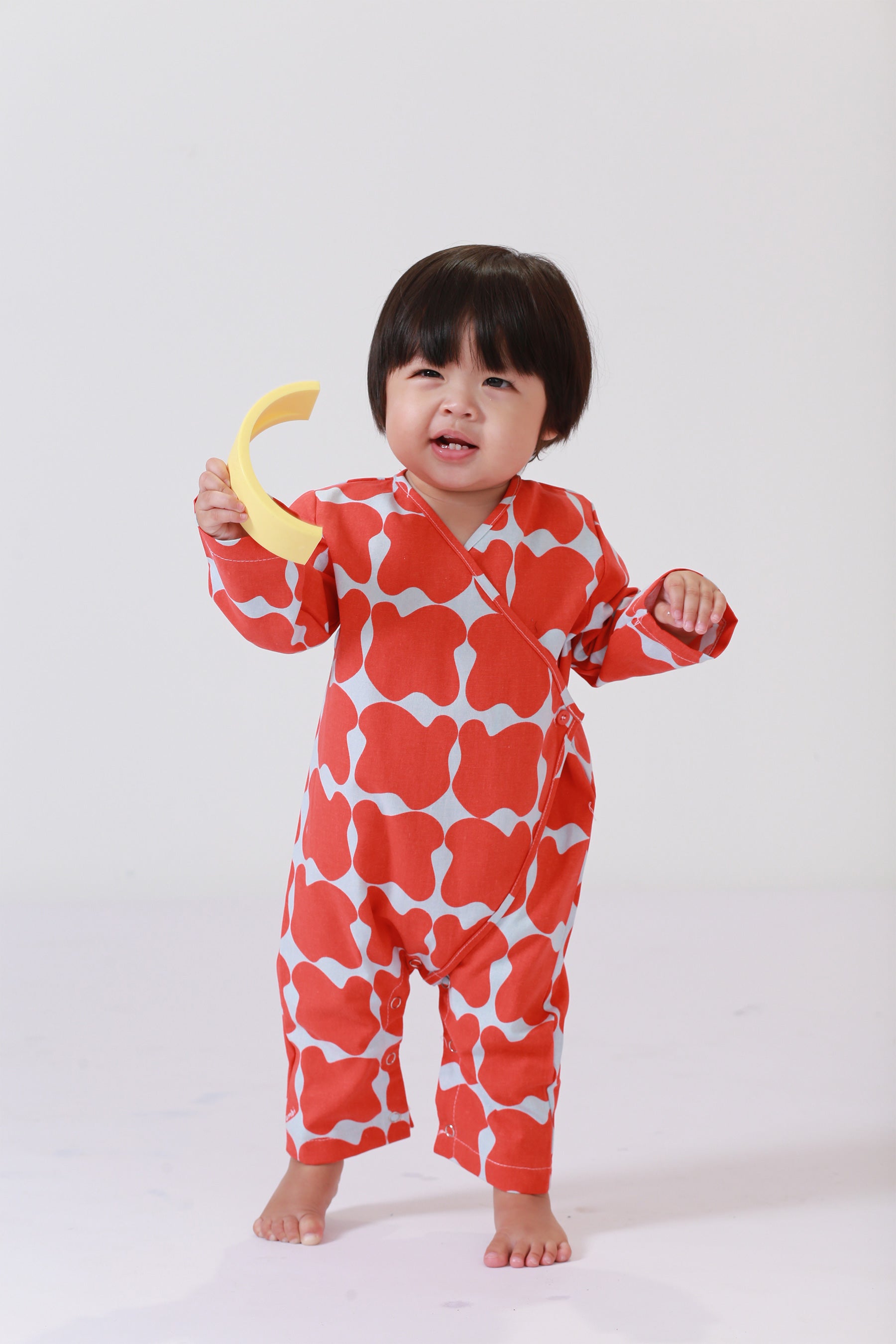 baju raya family sedondon baby kimono jumpsuit bubblegum print 