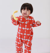 baju raya family sedondon baby kimono jumpsuit bubblegum print 