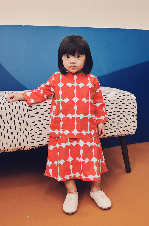 Baby Kurung Dress Bubblegum Print