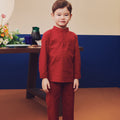 baju raya family sedondon kids boy baju melayu set red