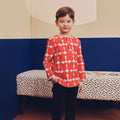 kurta printed red bubblegum cute baju raya kurta for boy